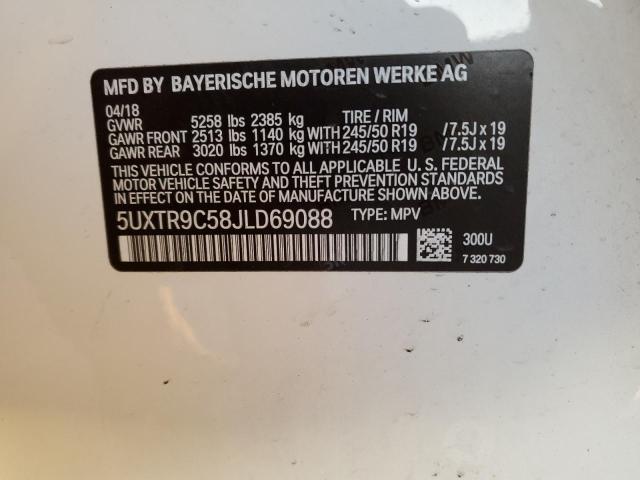 VIN 5UXTR9C58JLD69088 2018 BMW X3 no.12