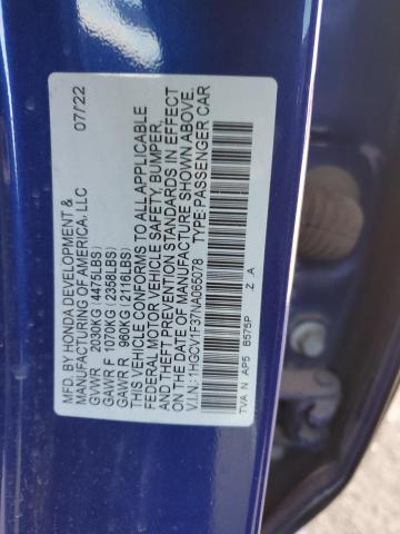2022 HONDA ACCORD SPO - 1HGCV1F37NA065078