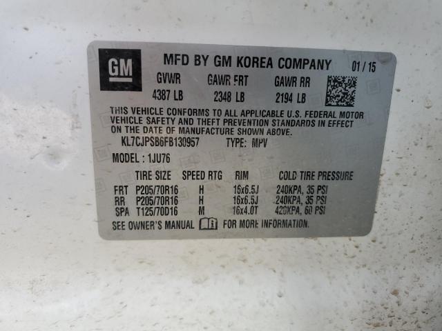 2015 CHEVROLET TRAX 1LS - KL7CJPSB6FB130957