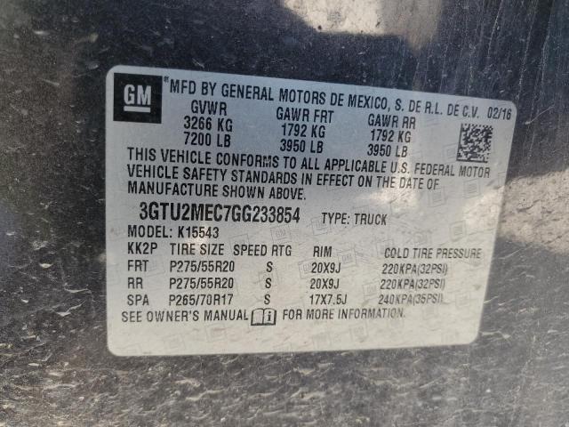 2016 GMC SIERRA K15 - 3GTU2MEC7GG233854