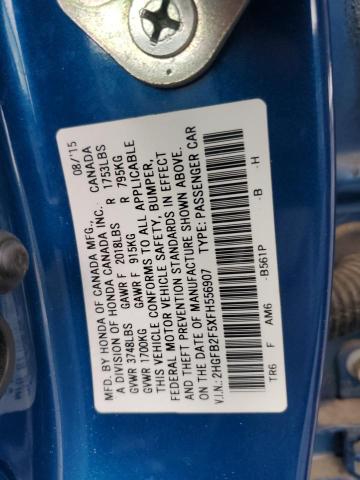 2015 HONDA CIVIC LX - 2HGFB2F5XFH556907