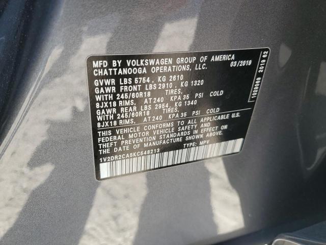 VIN 1V2DR2CA5KC548213 2019 VOLKSWAGEN ATLAS no.13