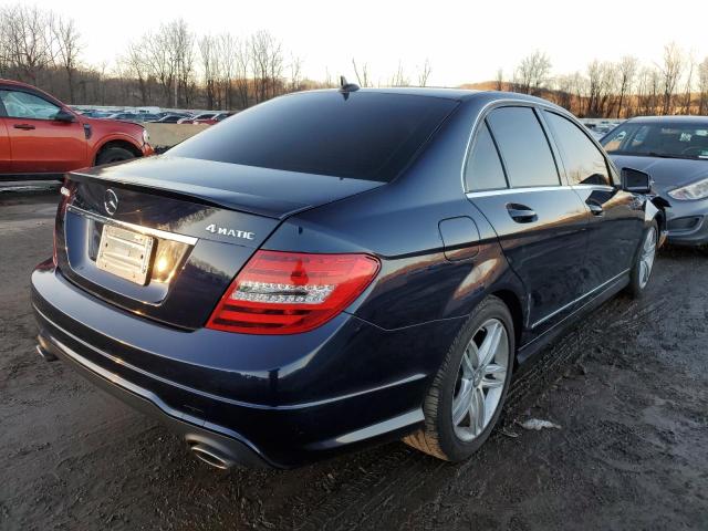 MERCEDES-BENZ C 300 4MAT 2014 blue  gas WDDGF8AB0EG177891 photo #4