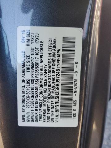 VIN 5FNRL5H35GB097248 2016 HONDA ODYSSEY no.13