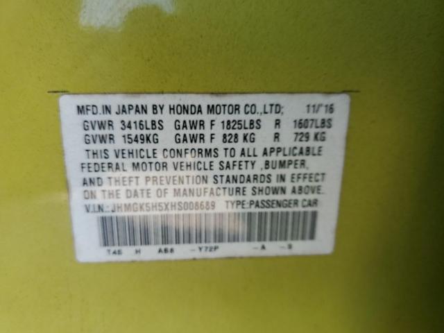 2017 HONDA FIT LX - JHMGK5H5XHS008689