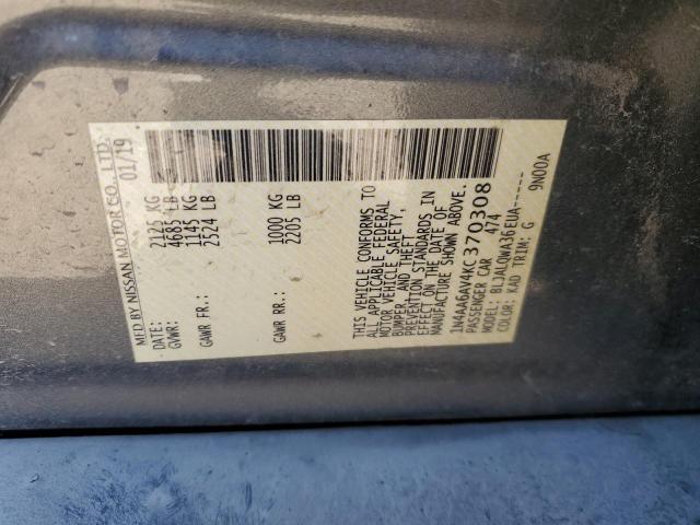 2019 NISSAN MAXIMA S - 1N4AA6AV4KC370308