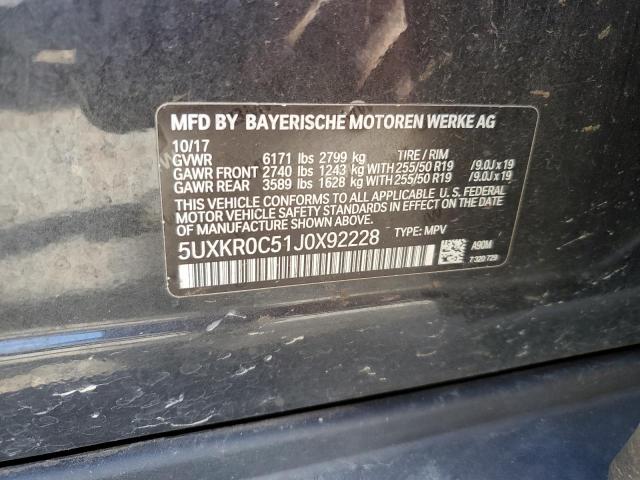 2018 BMW X5 XDRIVE3 - 5UXKR0C51J0X92228