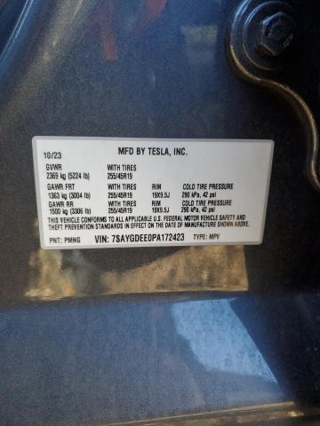 VIN 7SAYGDEE0PA172423 2023 TESLA MODEL Y no.12