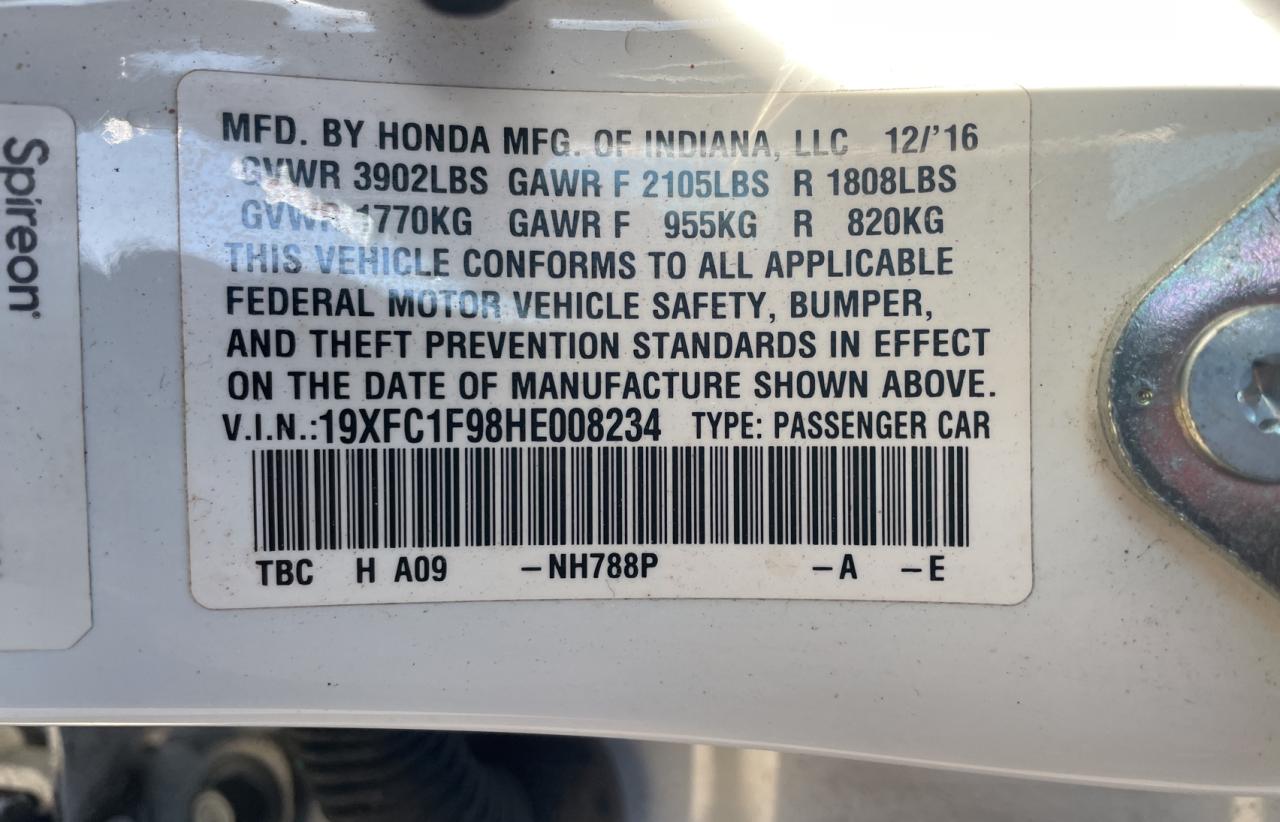 Lot #3028258822 2017 HONDA CIVIC TOUR