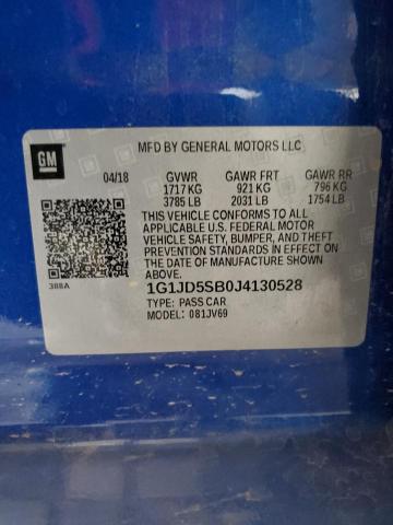 2018 CHEVROLET SONIC LT - 1G1JD5SB0J4130528