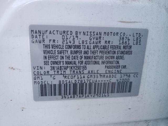 VIN 3N1AB7AP1KY290165 2019 NISSAN SENTRA no.12