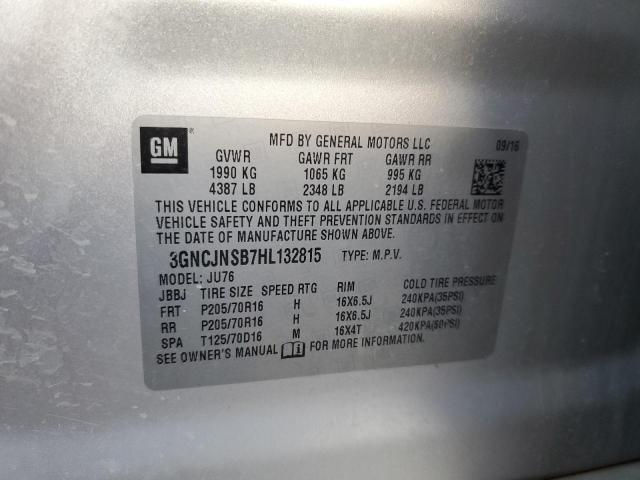 2017 CHEVROLET TRAX LS 3GNCJNSB7HL132815