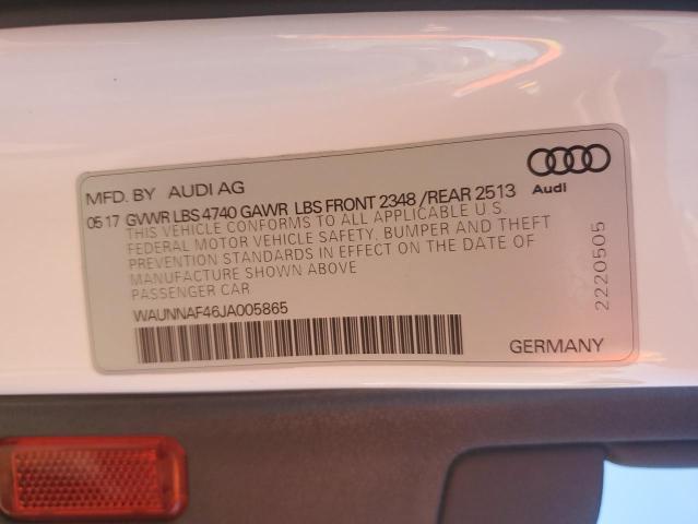 VIN WAUNNAF46JA005865 2018 AUDI A4 no.12