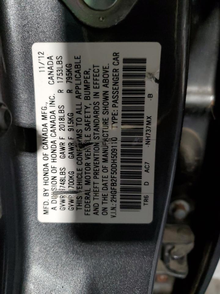 Lot #3034307099 2013 HONDA CIVIC LX