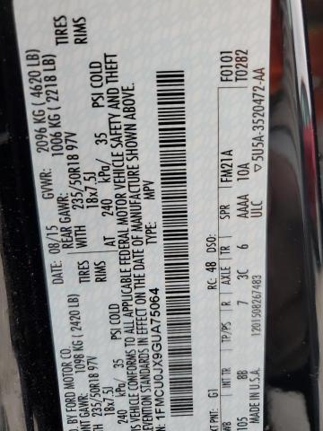 2016 FORD ESCAPE TIT - 1FMCU0JX9GUA75064