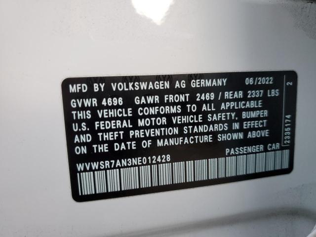 2022 VOLKSWAGEN ARTEON SE WVWSR7AN3NE012428