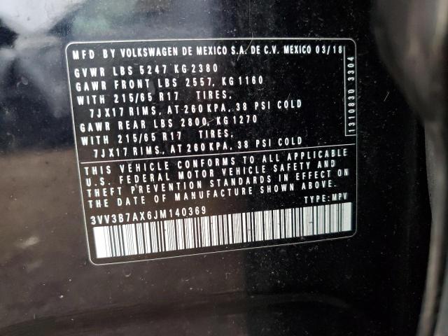 2018 VOLKSWAGEN TIGUAN SE - 3VV3B7AX6JM140369