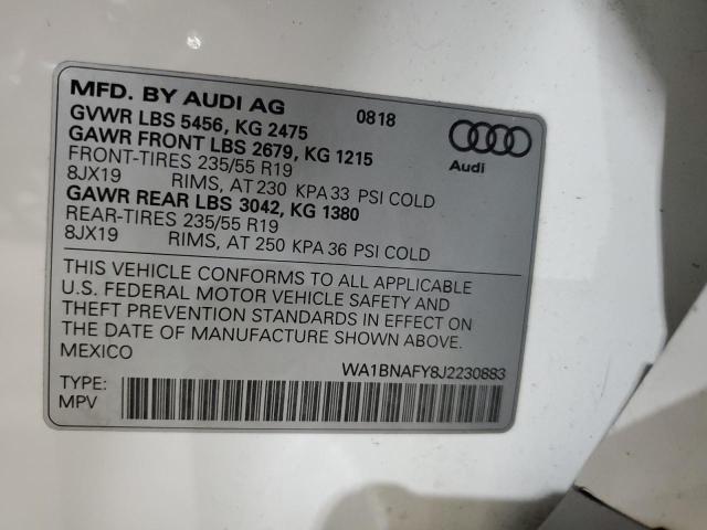 2018 AUDI Q5 PREMIUM - WA1BNAFY8J2230883