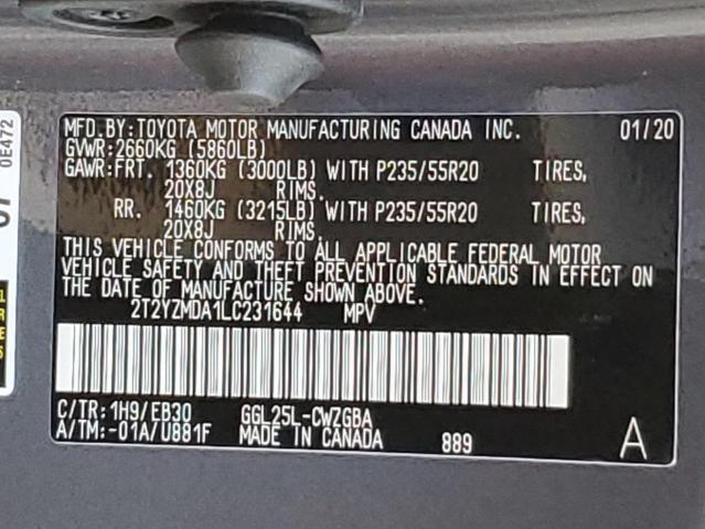 2020 LEXUS RX 350 F S - 2T2YZMDA1LC231644