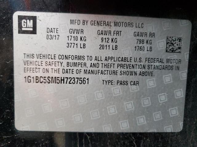 2017 CHEVROLET CRUZE LS - 1G1BC5SM5H7237561