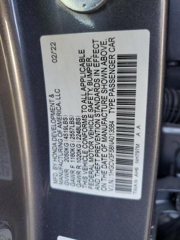 VIN 1HGCV3F58NA013584 2022 HONDA ACCORD no.12