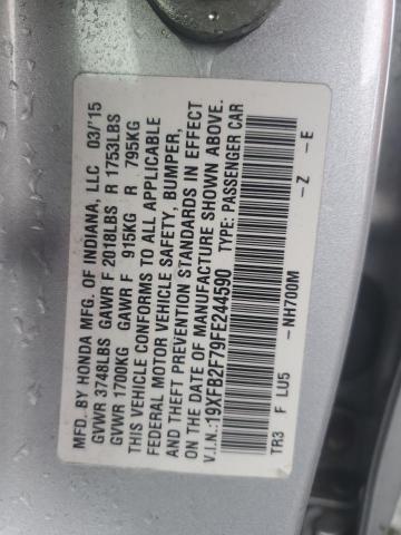 2015 HONDA CIVIC SE - 19XFB2F79FE244590