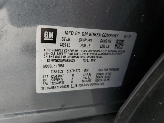 2022 CHEVROLET TRAILBLAZE - KL79MRSL6NB006529