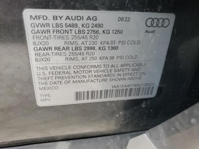 VIN WA1EAAFY4N2139320 2022 AUDI Q5 no.13