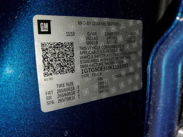 2019 GMC CANYON SLT 1GTG5DEN8K1191093