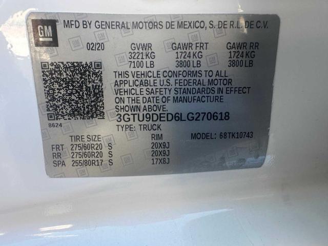 2020 GMC SIERRA K15 - 3GTU9DED6LG270618