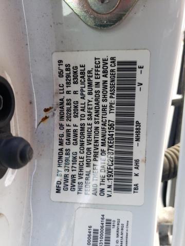 2019 HONDA CIVIC SPOR - 19XFC2F87KE041567