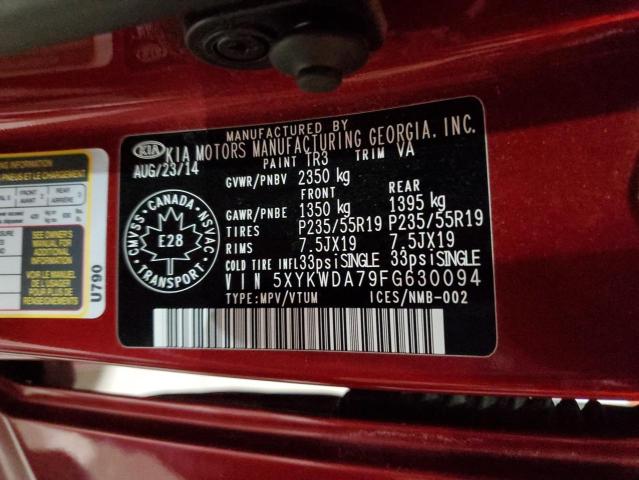 2015 KIA SORENTO SX - 5XYKWDA79FG630094
