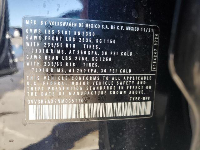 2022 VOLKSWAGEN TIGUAN SE - 3VV3B7AX2NM035110