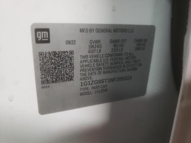 2022 CHEVROLET MALIBU RS - 1G1ZG5ST1NF205315