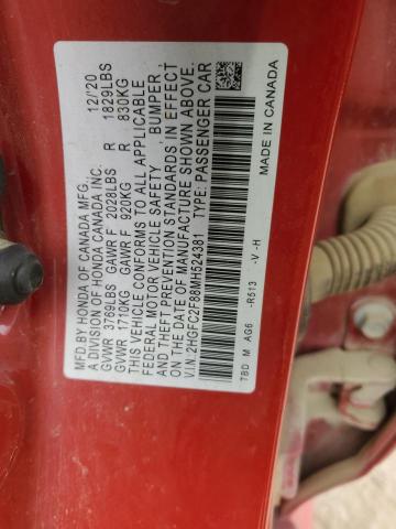 2021 HONDA CIVIC SPOR - 2HGFC2F88MH524381