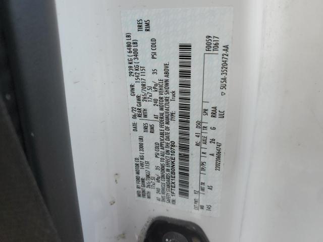 2022 FORD F150 SUPER - 1FTEX1EB0NKE10780