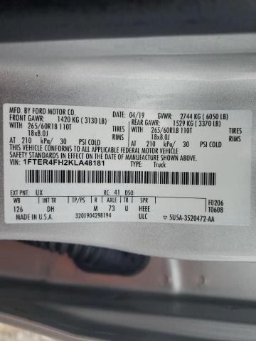 2019 FORD RANGER XL - 1FTER4FH2KLA48181