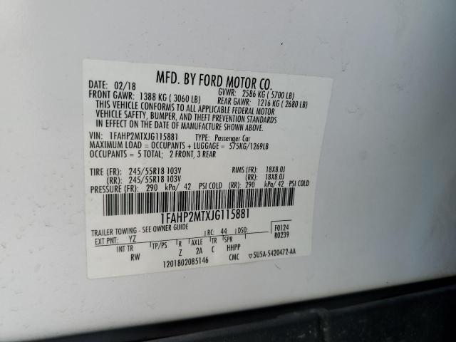 VIN 1FAHP2MTXJG115881 2018 FORD TAURUS no.12