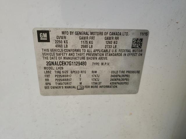 2016 CHEVROLET EQUINOX LT - 2GNALCEK7G1129480