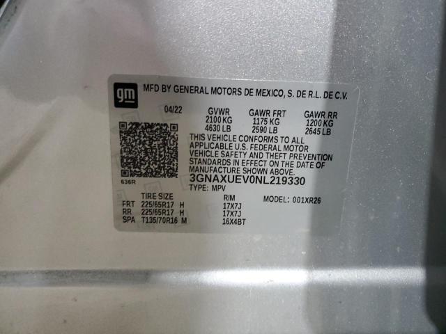 2022 CHEVROLET EQUINOX LT - 3GNAXUEV0NL219330