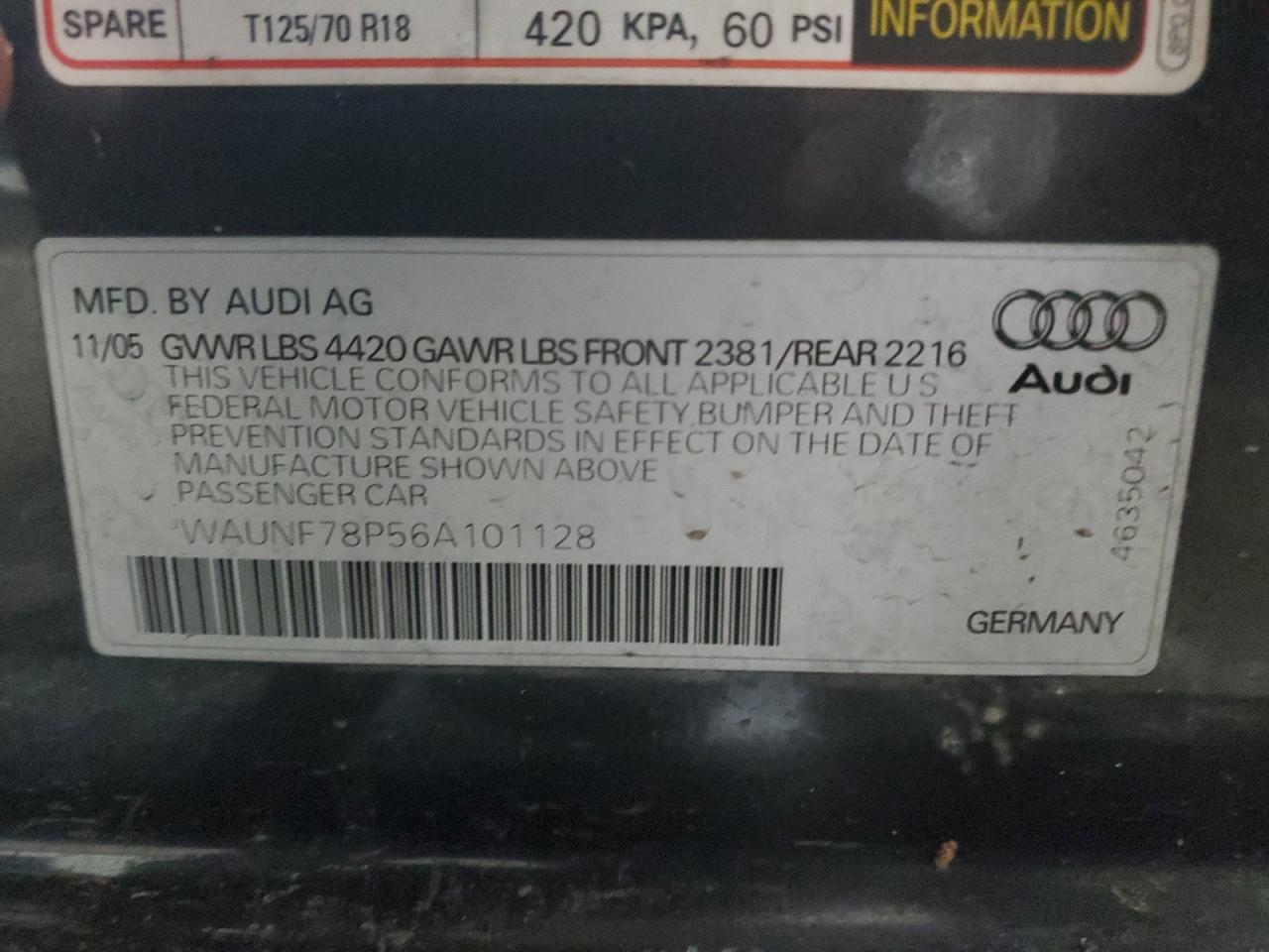 Lot #3033236819 2006 AUDI A3 2.0 PRE