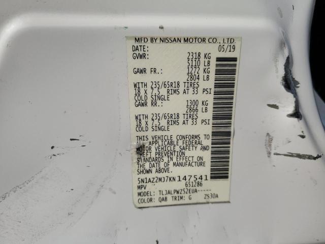 2019 NISSAN MURANO S - 5N1AZ2MJ7KN147541