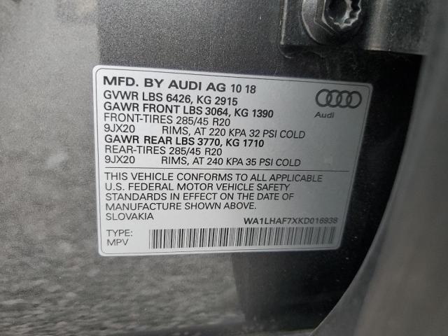 VIN WA1LHAF7XKD016938 2019 AUDI Q7 no.14