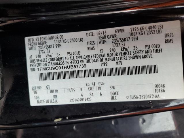 2017 FORD ESCAPE SE - 1FMCU9G91HUB57739