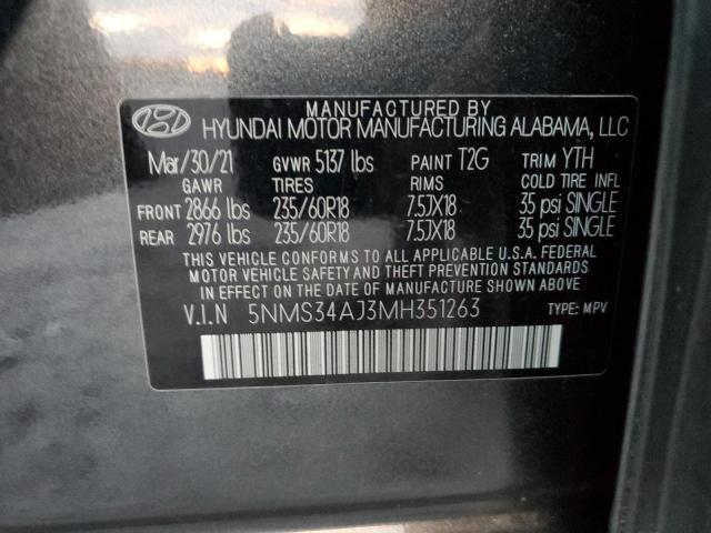 2021 HYUNDAI SANTA FE S - 5NMS34AJ3MH351263
