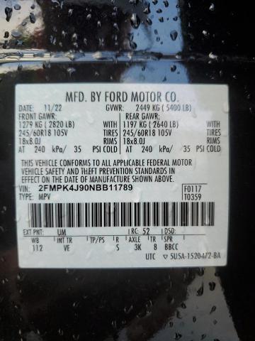 2022 FORD EDGE SEL - 2FMPK4J90NBB11789