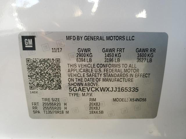 2018 BUICK ENCLAVE AV - 5GAEVCKWXJJ165335