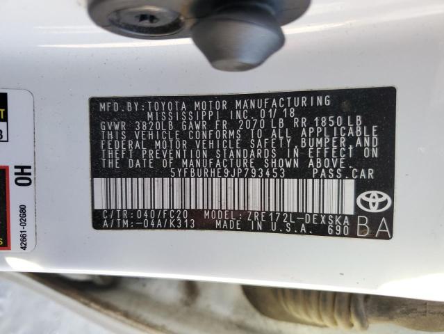 2018 TOYOTA COROLLA L - 5YFBURHE9JP793453