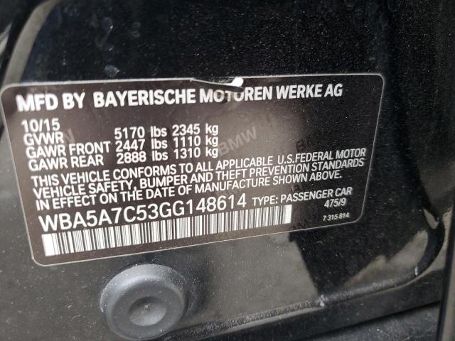 VIN WBA5A7C53GG148614 2016 BMW 5 SERIES no.12