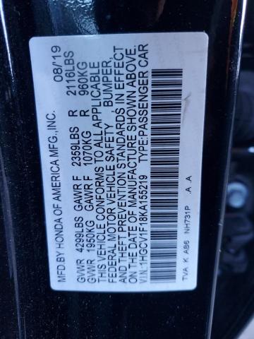 2019 HONDA ACCORD LX - 1HGCV1F18KA155219